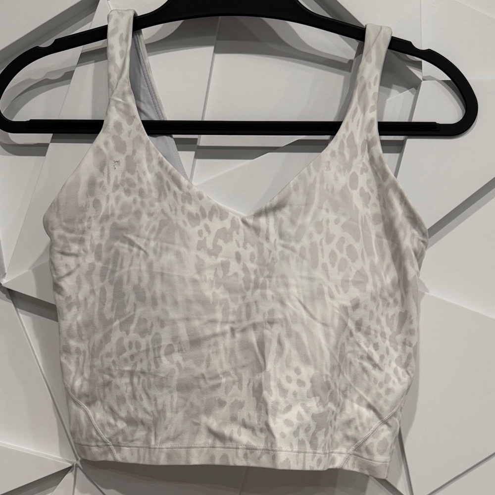 lululemon athletica Light Gray Leopard-Print V-Neck Tank